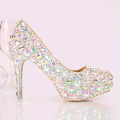 12cm/14cm Heels & Flats Crystal wedding shoes - Luxurious Weddings