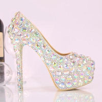 12cm/14cm Heels & Flats Crystal wedding shoes - Luxurious Weddings