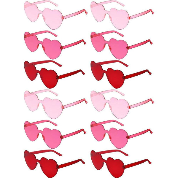 12Pcs Heart Shape Rimless Sunglasses for Women - Luxurious Weddings