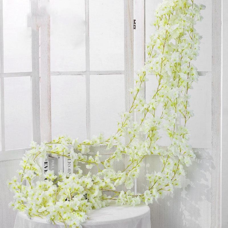 135 flower head Vine silk artificial cherry blossom Artificial Flowers Luxurious Weddings