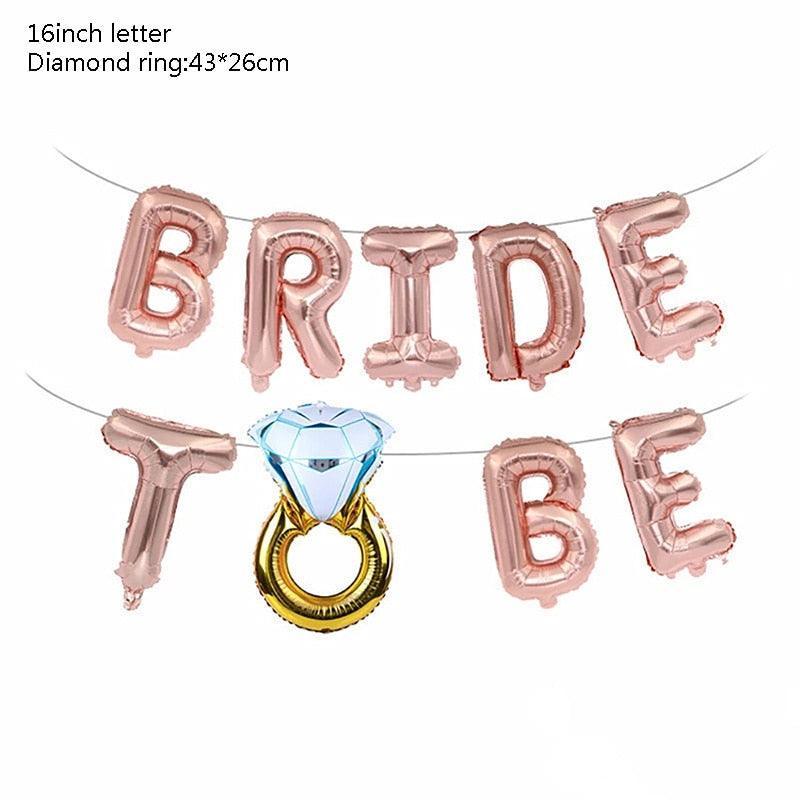 16/32inch Rose Gold Bride To Be Letter Foil Balloon Bachelorette Party - Luxurious Weddings