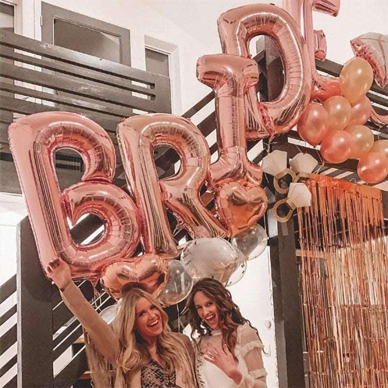 16/32inch Rose Gold Bride To Be Letter Foil Balloon Bachelorette Party - Luxurious Weddings