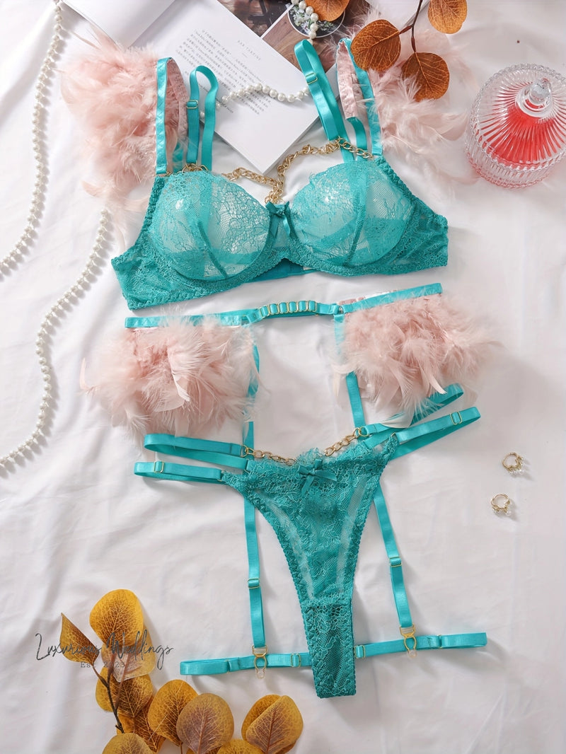 Floral Lace Lingerie Set Bra set Luxurious Weddings