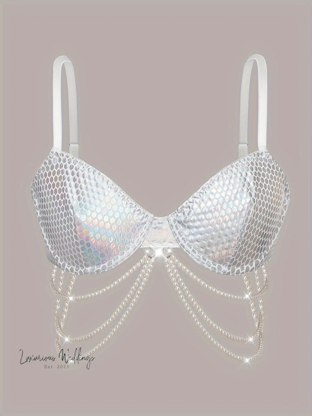 a close up of a bra on a white background