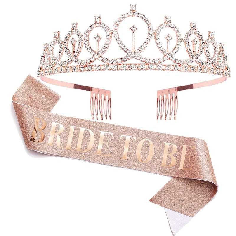 1set Rose Gold Bride to Be Satin Sash Bachelorette Party Luxurious Weddings