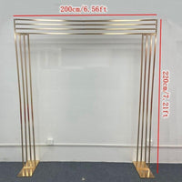 2.2M high Shiny Gold-plated Square Screen Backdrop Shelf Wedding Arch - Luxurious Weddings