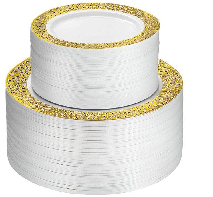 20-Piece Disposable Tableware Dinnerware Luxurious Weddings