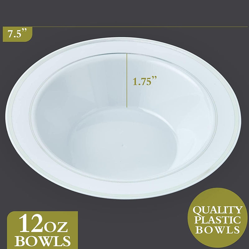 25pcs Disposable Plastic Bowls Disposable Tableware Luxurious Weddings