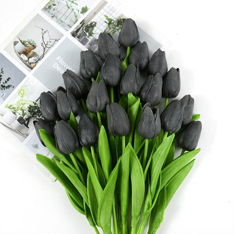 35 cm Tulip Flower Artificial Tulip Bouquet 10/5Pcs Artificial Lillies Luxurious Weddings
