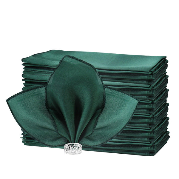 50 Pcs Satin Table Napkins 12x12inches Square Dinner Napkins - Luxurious Weddings