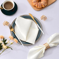 50 Pcs Satin Table Napkins 12x12inches Square Dinner Napkins - Luxurious Weddings