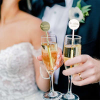 50pcs Personalised Round Drink Stirrers Wedding Decorations - Luxurious Weddings