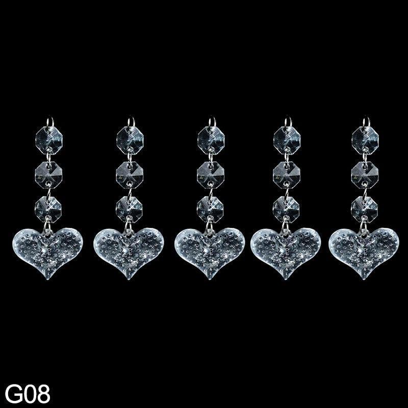 5Pcs Acrylic Crystal Beads Curtain Pendant Garland - Luxurious Weddings