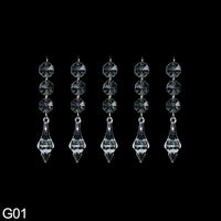 5Pcs Acrylic Crystal Beads Curtain Pendant Garland - Luxurious Weddings