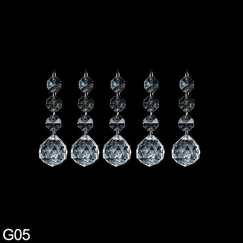 5Pcs Acrylic Crystal Beads Curtain Pendant Garland - Luxurious Weddings