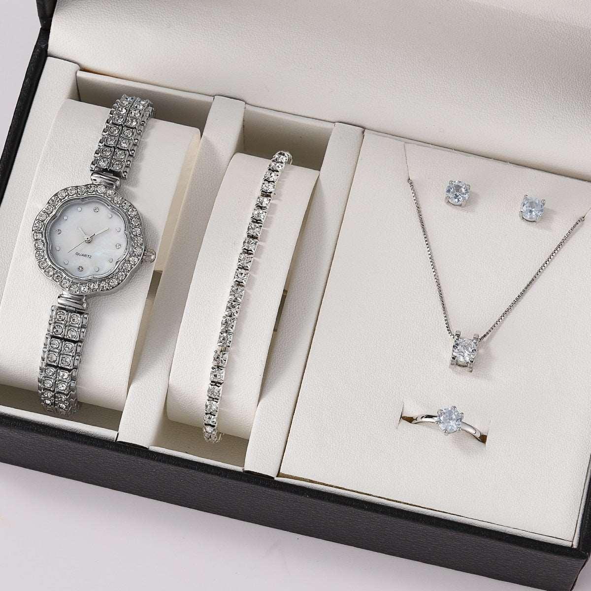 6PCS Womens Watch & Jewely Gift Set - Luxurious Weddings