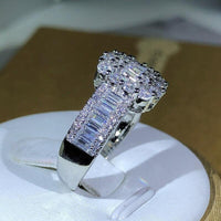 925 Silver High Quality Square White Zircon Ring - Luxurious Weddings