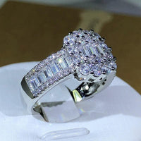 925 Silver High Quality Square White Zircon Ring - Luxurious Weddings