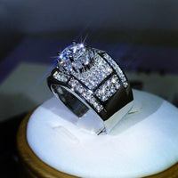 925 Sterling Silver AAA White Zircon Engagement Rings - Luxurious Weddings