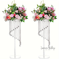 Acrylic Vase Stands - Elegant Wedding Centerpieces - 2 Pcs Luxurious Weddings