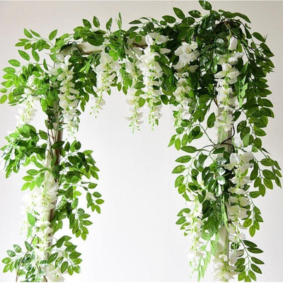 Artificial Flowers Vine Garland Wisteria Silk Hanging Flowers - Luxurious Weddings