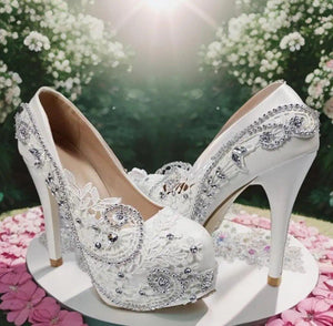 Ava-Maree Lace Bridal heels Bridal Shoes Luxurious Weddings