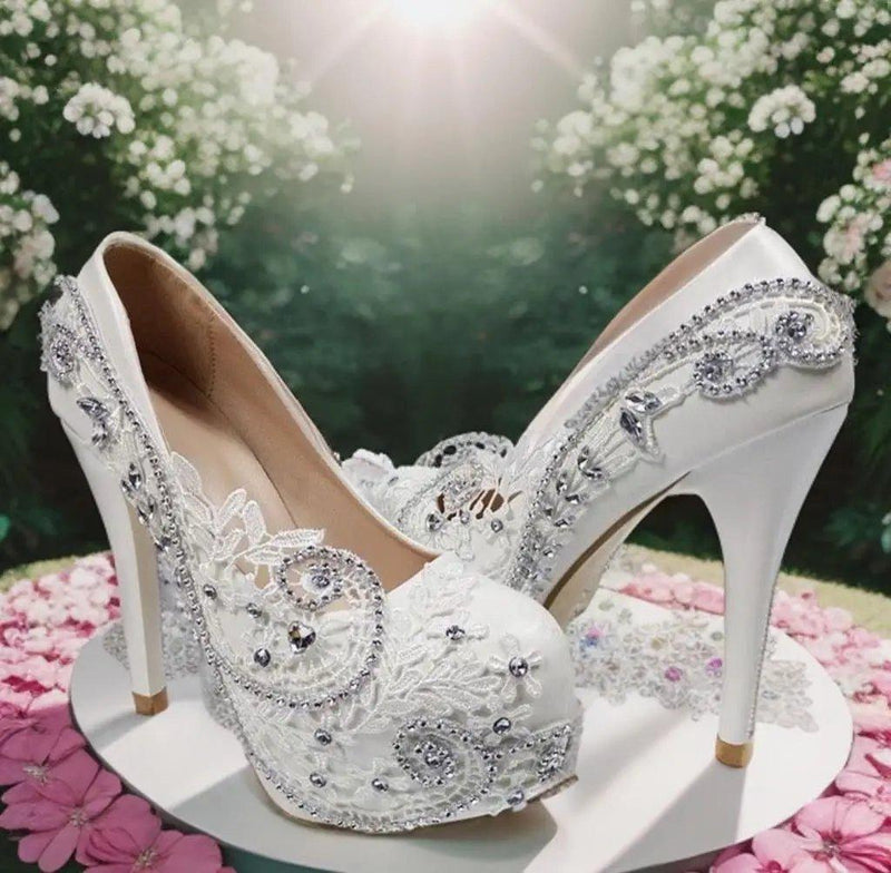 Ava-Maree Lace Bridal heels Bridal Shoes Luxurious Weddings