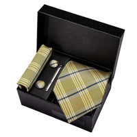 Barry.Wang Luxury Designer Gold Neck Tie Set - Luxurious Weddings