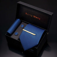 Barry.Wang Luxury Designer Gold Neck Tie Set