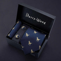 Barry.Wang Luxury Designer Gold Neck Tie Set - Luxurious Weddings