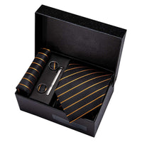 Barry.Wang Luxury Designer Gold Neck Tie Set