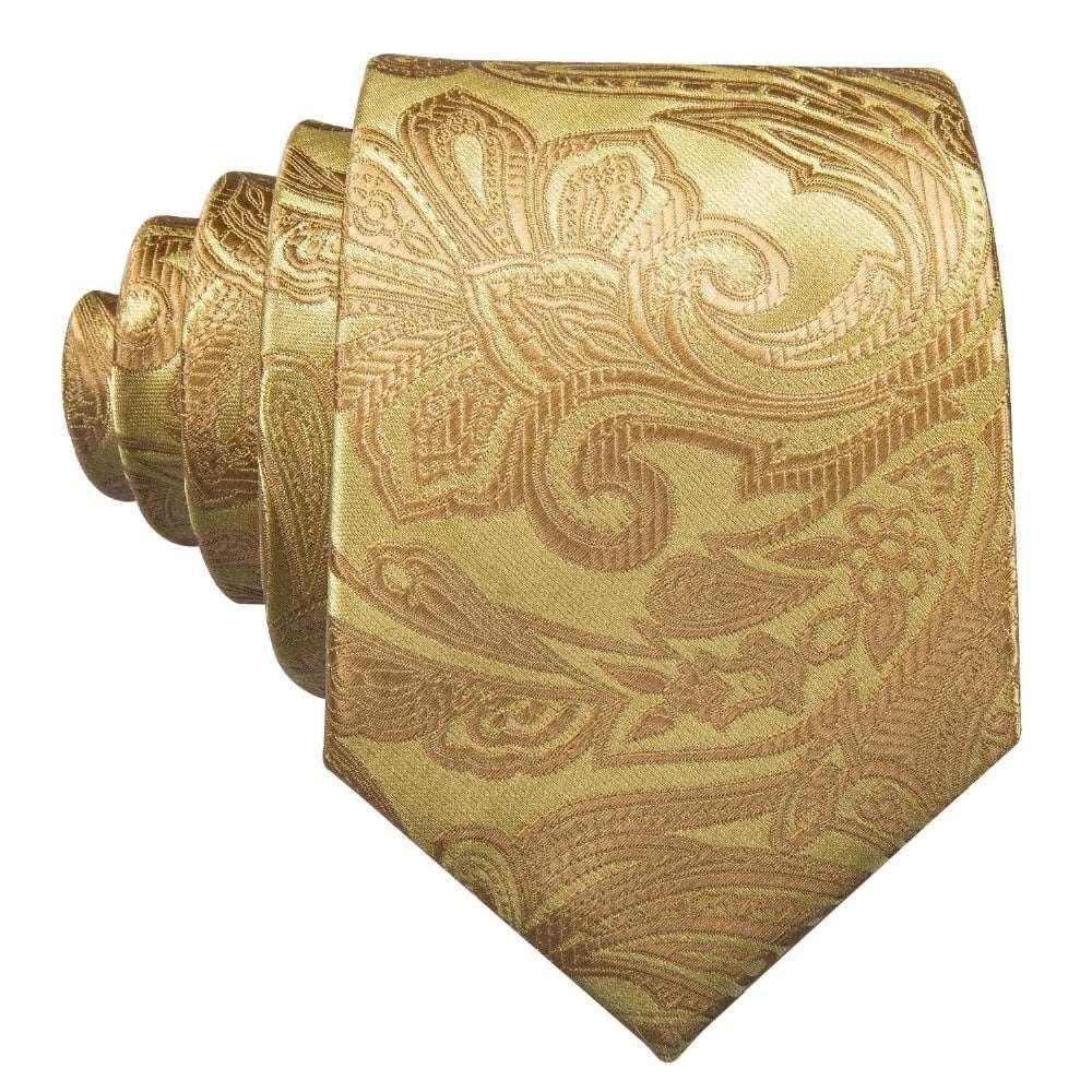 Barry.Wang Luxury Designer Gold Neck Tie Set - Luxurious Weddings