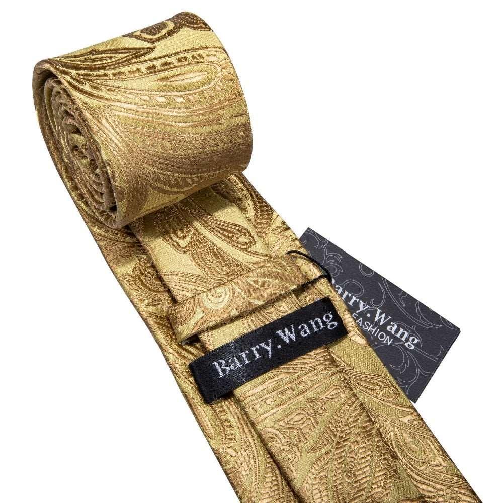 Barry.Wang Luxury Designer Gold Neck Tie Set - Luxurious Weddings