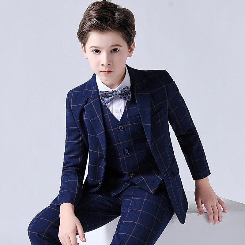 Big Boys Top Quality Plaid Wedding Suit - Luxurious Weddings