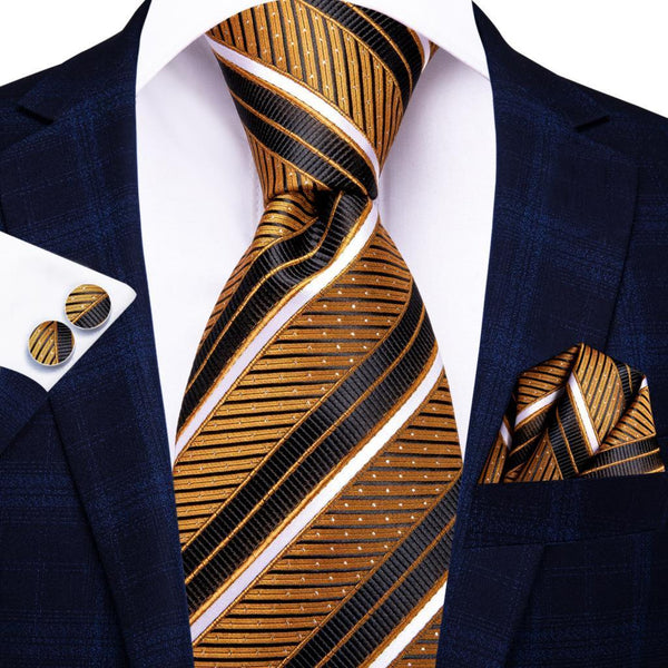 Black Red Striped Silk Wedding Tie For Men Handky Cufflink Gift Men Necktie Fashion Business Party Dropshiping Hi-Tie Designer - Luxurious Weddings