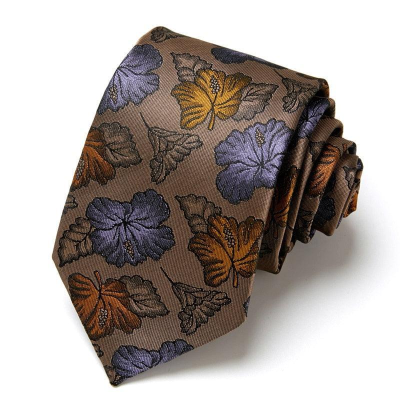 Blue Necktie Green & Orange Silk Gravatas For Men - Luxurious Weddings