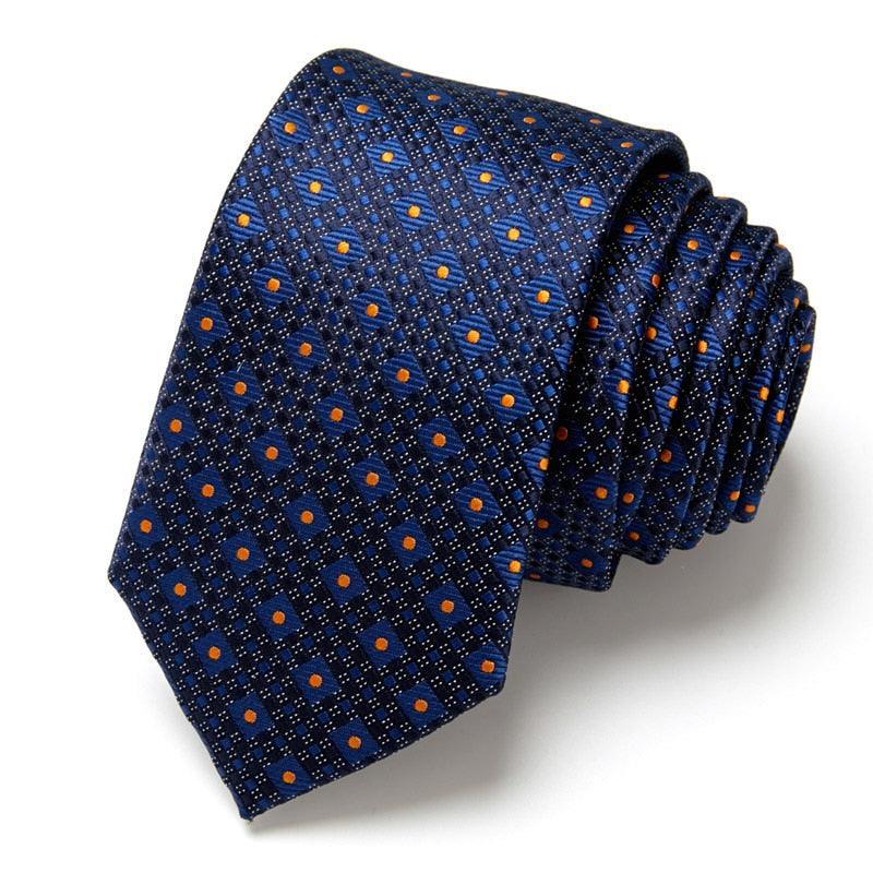 Blue Necktie Green & Orange Silk Gravatas For Men - Luxurious Weddings