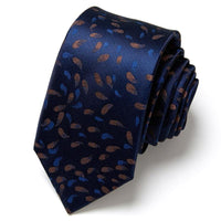 Blue Necktie Green & Orange Silk Gravatas For Men - Luxurious Weddings