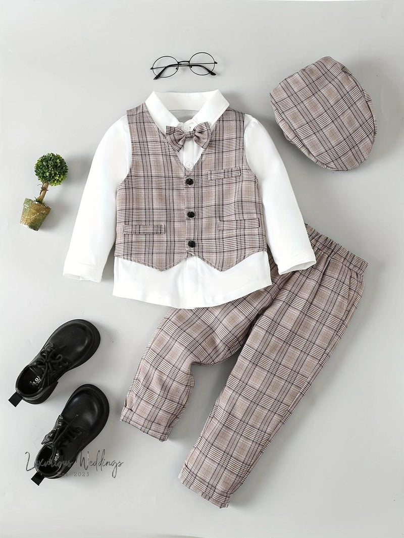 Ringbearer Formal Outfit Set:4PC baby set Luxurious Weddings