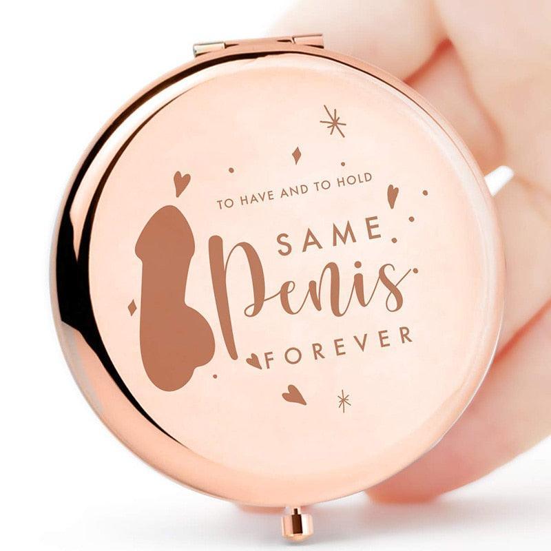 Bride to be Bridal Shower Wedding Cheeky Cosmetic Gift Bag Mirror Bachelorette Party Luxurious Weddings