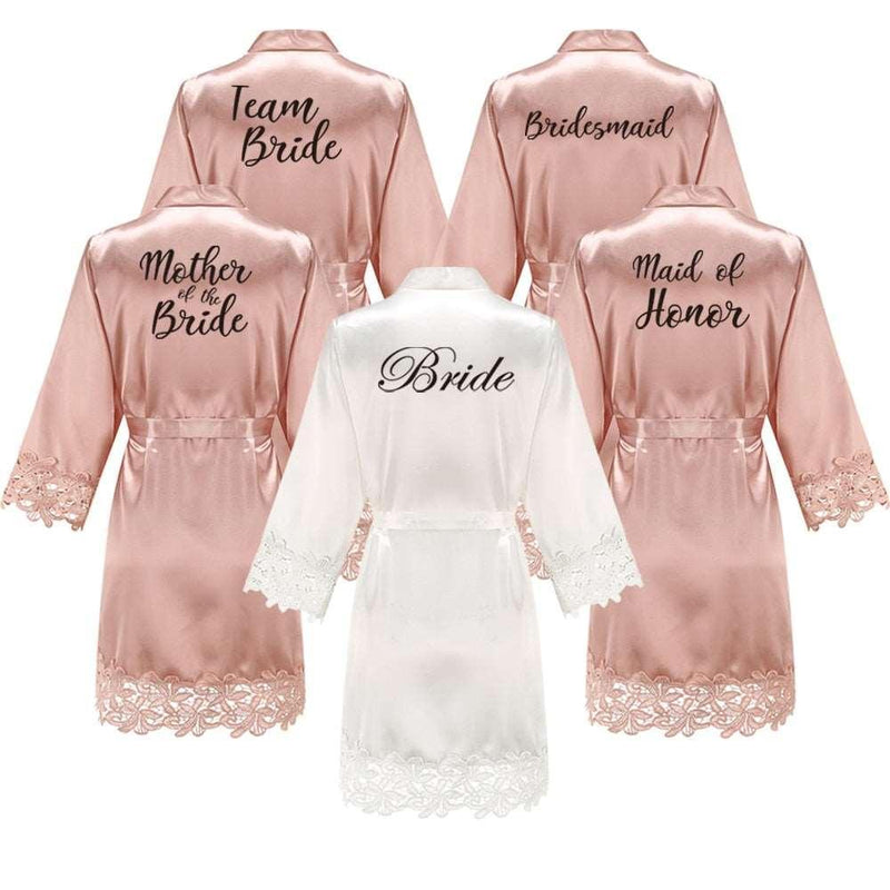 Bridesmaid/Bride Robes Rose Gold Robe Set Luxurious Weddings