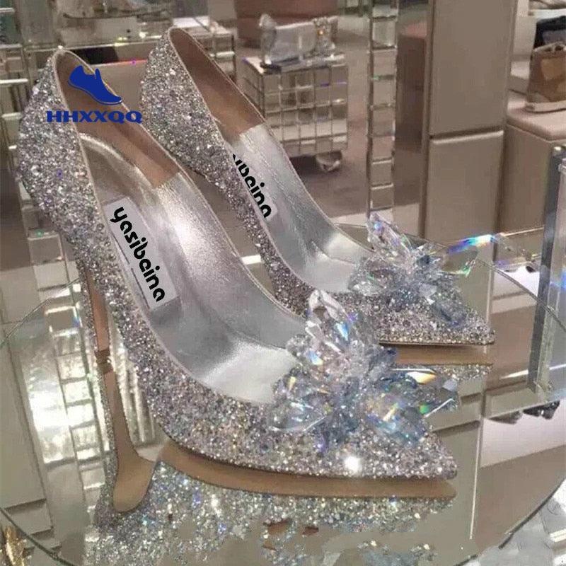 Cinderella Crystal Shoes Heels Bridal Shoes Luxurious Weddings
