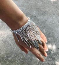 Crystal Finger Ring Bracelet Rhinestone Hand Chain - Luxurious Weddings