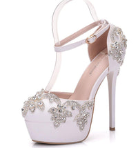 Crystal Queen Rhinestones Bridal Wedding High Heels - Luxurious Weddings