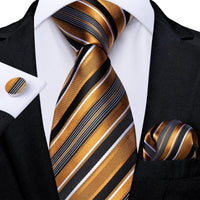 Designer Silk Necktie Hanky & Cufflink Set - Luxurious Weddings