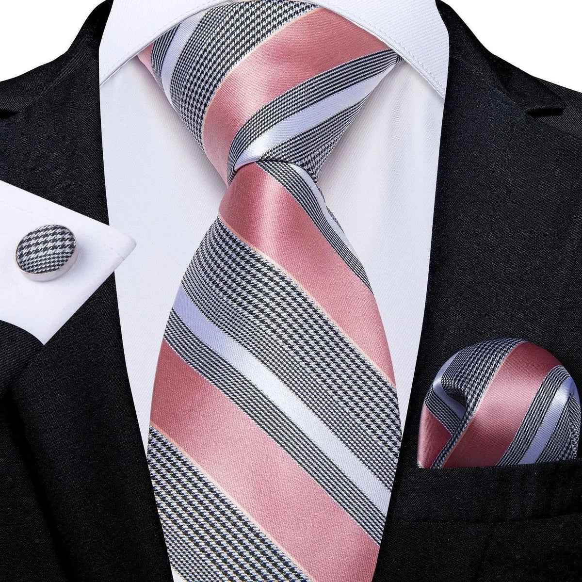 Designer Silk Necktie Hanky & Cufflink Set - Luxurious Weddings