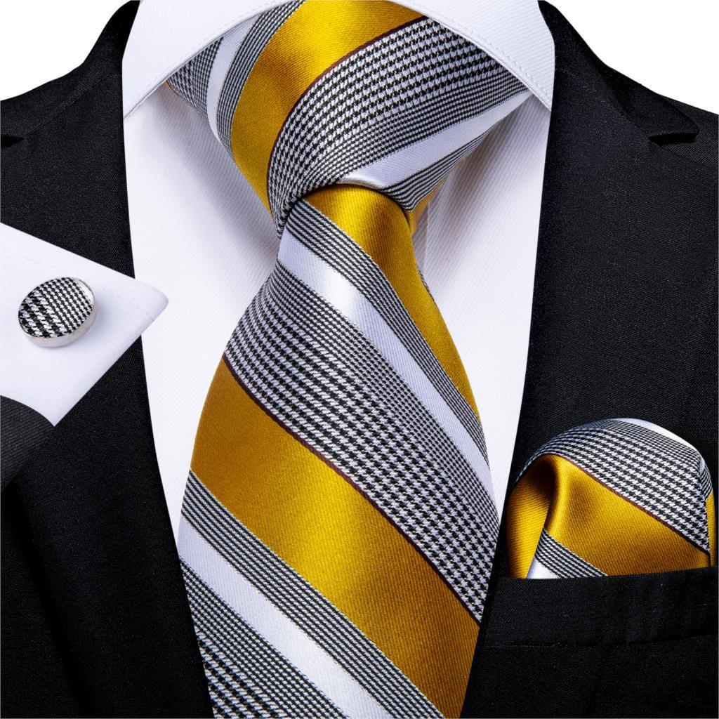 Designer Silk Necktie Hanky & Cufflink Set - Luxurious Weddings