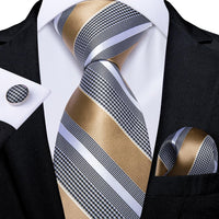 Designer Silk Necktie Hanky & Cufflink Set - Luxurious Weddings