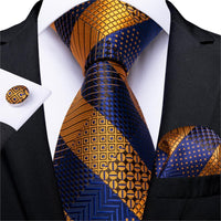 Designer Silk Necktie Hanky & Cufflink Set - Luxurious Weddings