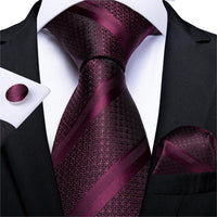 Designer Silk Necktie Hanky & Cufflink Set - Luxurious Weddings